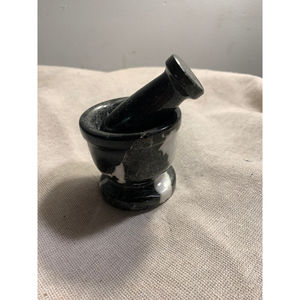 Mortar and Pestle Set - Palm Size 2.5" Portable Handmade Marble Pill Crusher